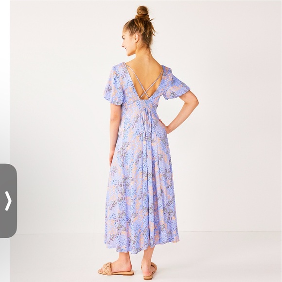 Juniors' Rewind V-Neck Strappy
Back Midi Dress - Picture 3 of 8